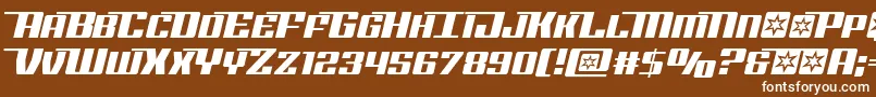 Rocketpophalfital Font – White Fonts on Brown Background