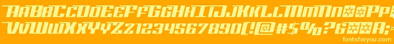 Шрифт Rocketpophalfital – жёлтые шрифты на оранжевом фоне