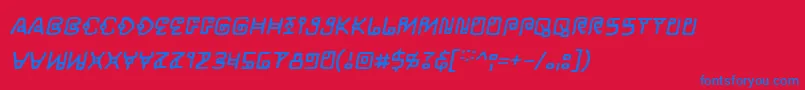 フォントLifeformbbItal – 赤い背景に青い文字