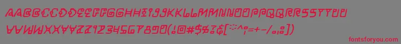 フォントLifeformbbItal – 赤い文字の灰色の背景