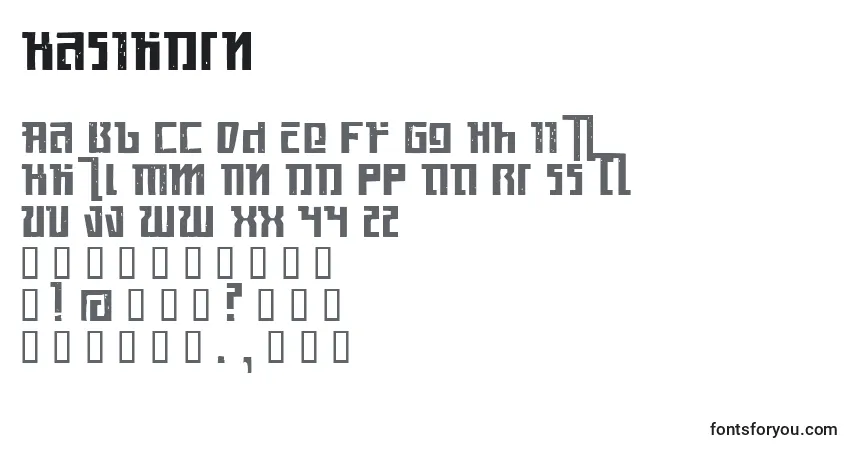 Czcionka Kasikorn – alfabet, cyfry, specjalne znaki
