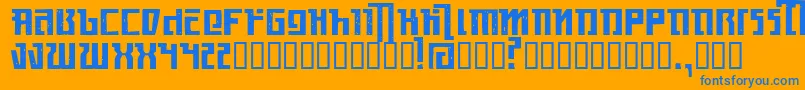 フォントKasikorn – オレンジの背景に青い文字