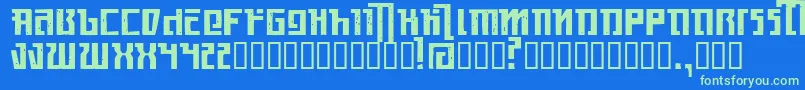 Kasikorn Font – Green Fonts on Blue Background