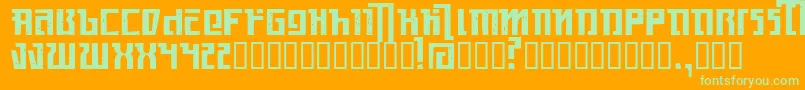 Kasikorn Font – Green Fonts on Orange Background