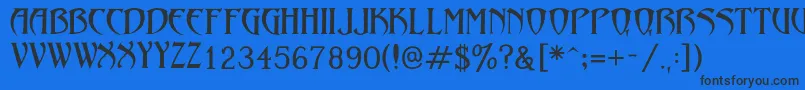 LezvieKk Font – Black Fonts on Blue Background