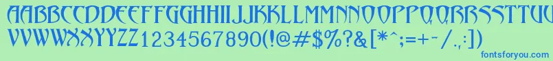 LezvieKk Font – Blue Fonts on Green Background