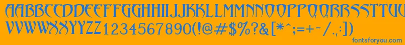 LezvieKk Font – Blue Fonts on Orange Background