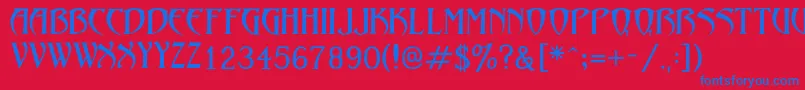 LezvieKk Font – Blue Fonts on Red Background