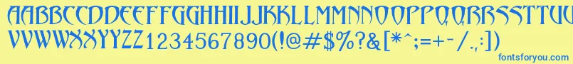 LezvieKk Font – Blue Fonts on Yellow Background