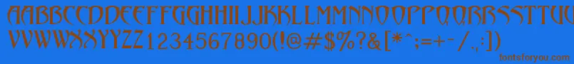 LezvieKk Font – Brown Fonts on Blue Background