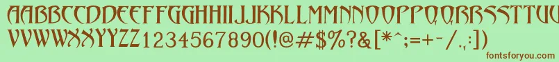 LezvieKk Font – Brown Fonts on Green Background