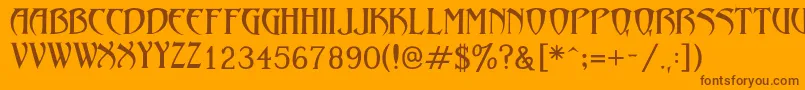 LezvieKk Font – Brown Fonts on Orange Background