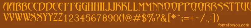 LezvieKk Font – Orange Fonts on Brown Background