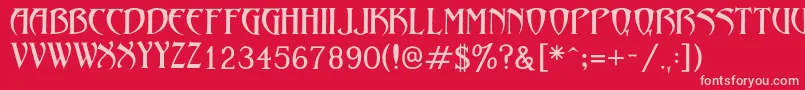 LezvieKk Font – Pink Fonts on Red Background