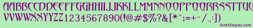 LezvieKk Font – Purple Fonts on Green Background
