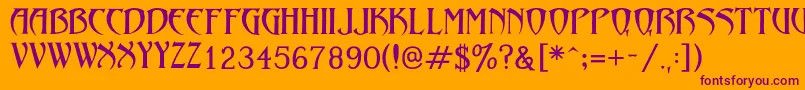 フォントLezvieKk – オレンジの背景に紫のフォント