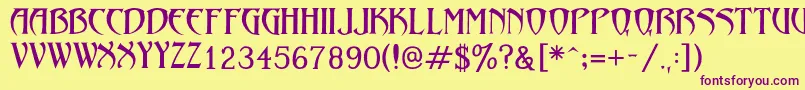 LezvieKk Font – Purple Fonts on Yellow Background