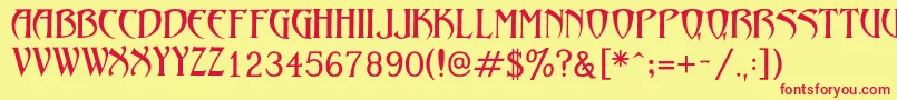 LezvieKk Font – Red Fonts on Yellow Background