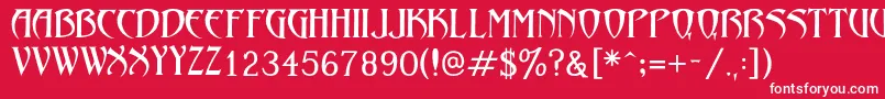 フォントLezvieKk – 赤い背景に白い文字