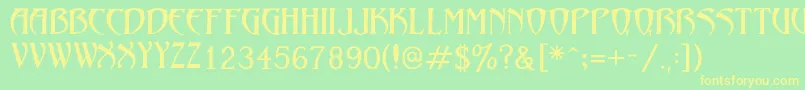 LezvieKk Font – Yellow Fonts on Green Background