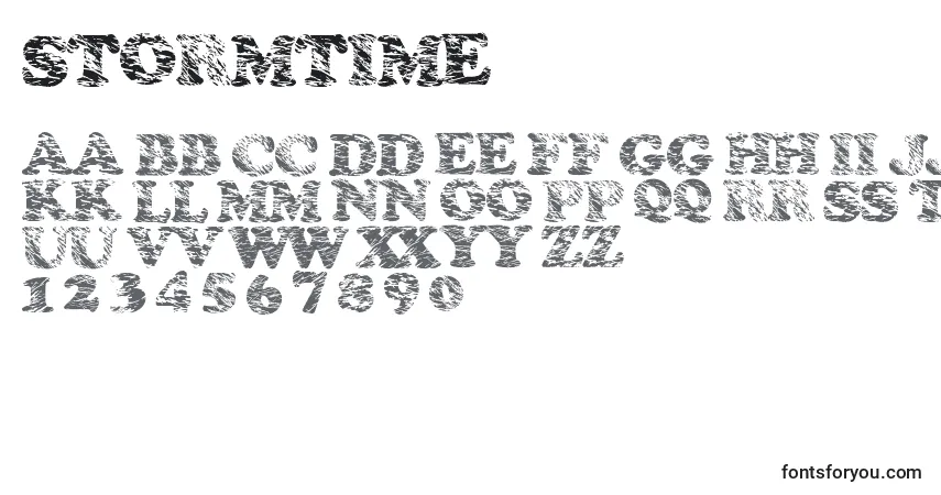 Шрифт Stormtime – алфавит, цифры, специальные символы