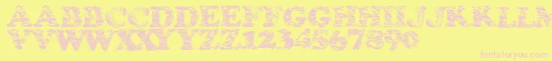 Stormtime Font – Pink Fonts on Yellow Background