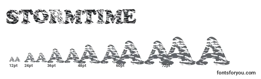 Stormtime Font Sizes