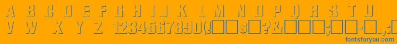 フォントWhatarelief – オレンジの背景に青い文字