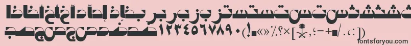 フォントAymTabukSUNormal. – ピンクの背景に黒い文字