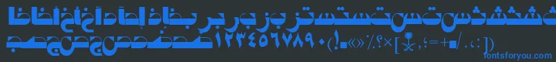 AymTabukSUNormal. Font – Blue Fonts on Black Background