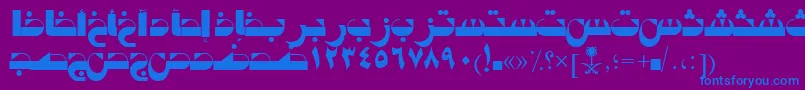 AymTabukSUNormal. Font – Blue Fonts on Purple Background