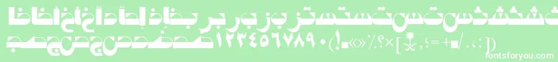 AymTabukSUNormal. Font – White Fonts on Green Background