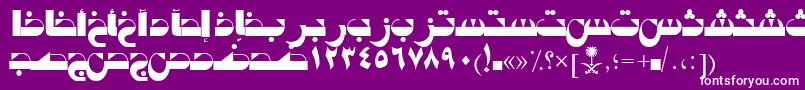 AymTabukSUNormal. Font – White Fonts on Purple Background