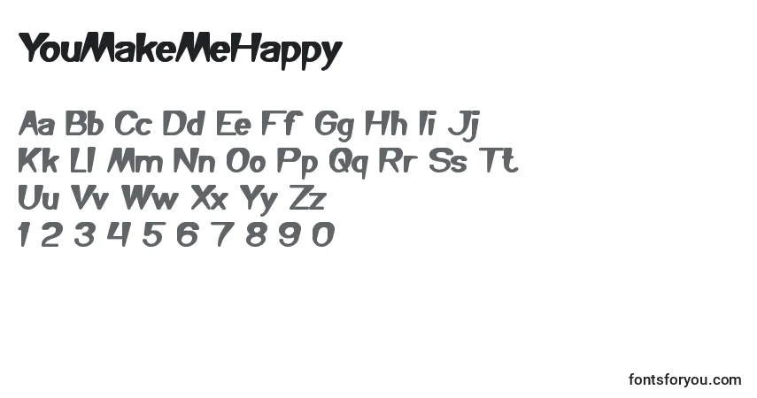 Schriftart YouMakeMeHappy – Alphabet, Zahlen, spezielle Symbole