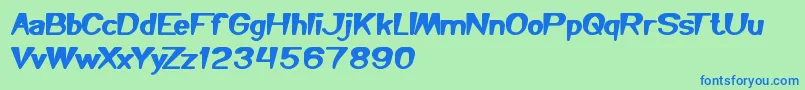 Więcej informacji o czcionce YouMakeMeHappy Czcionka YouMakeMeHappy – niebieskie czcionki na zielonym tle