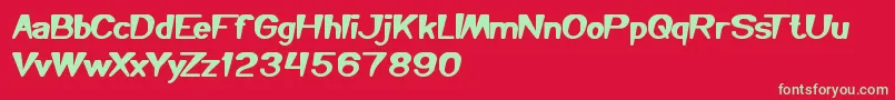 フォントYouMakeMeHappy – 赤い背景に緑の文字