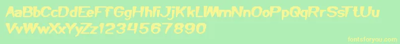 Lisätietoja YouMakeMeHappy-fontista YouMakeMeHappy-fontti – keltaiset fontit vihreällä taustalla