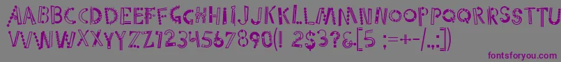 Linotypepartytimedrunk Font – Purple Fonts on Gray Background