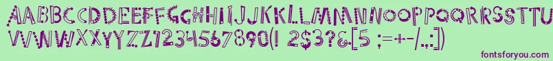 Linotypepartytimedrunk Font – Purple Fonts on Green Background