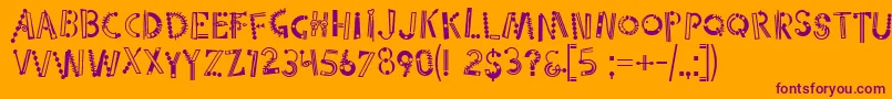 Linotypepartytimedrunk Font – Purple Fonts on Orange Background