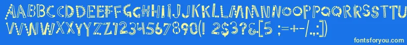 Linotypepartytimedrunk Font – Yellow Fonts on Blue Background