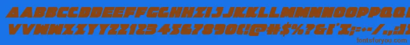 Jedisfital-fontti – ruskeat fontit sinisellä taustalla