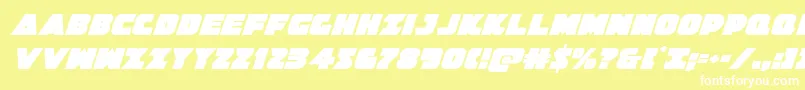 Czcionka Jedisfital – białe czcionki na żółtym tle