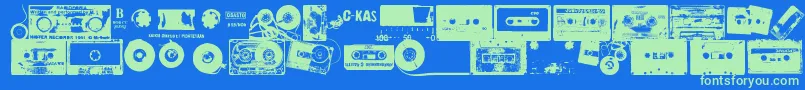 Ckas-Schriftart – Grüne Schriften auf blauem Hintergrund