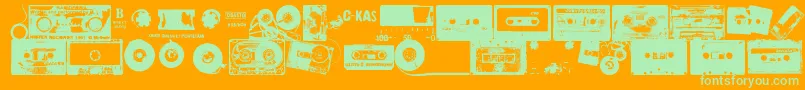 Ckas Font – Green Fonts on Orange Background