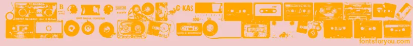 Ckas-Schriftart – Orangefarbene Schriften auf rosa Hintergrund