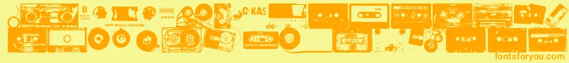 Fonte Ckas – fontes laranjas em um fundo amarelo
