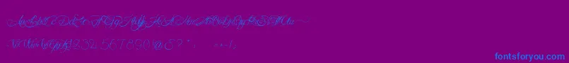 MademoiselleCamille Font – Blue Fonts on Purple Background