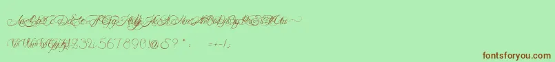 MademoiselleCamille Font – Brown Fonts on Green Background