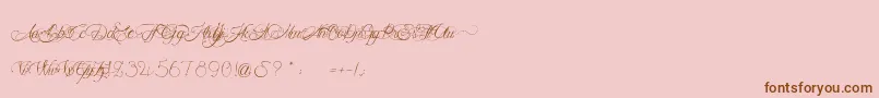 MademoiselleCamille Font – Brown Fonts on Pink Background